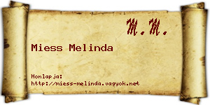 Miess Melinda névjegykártya